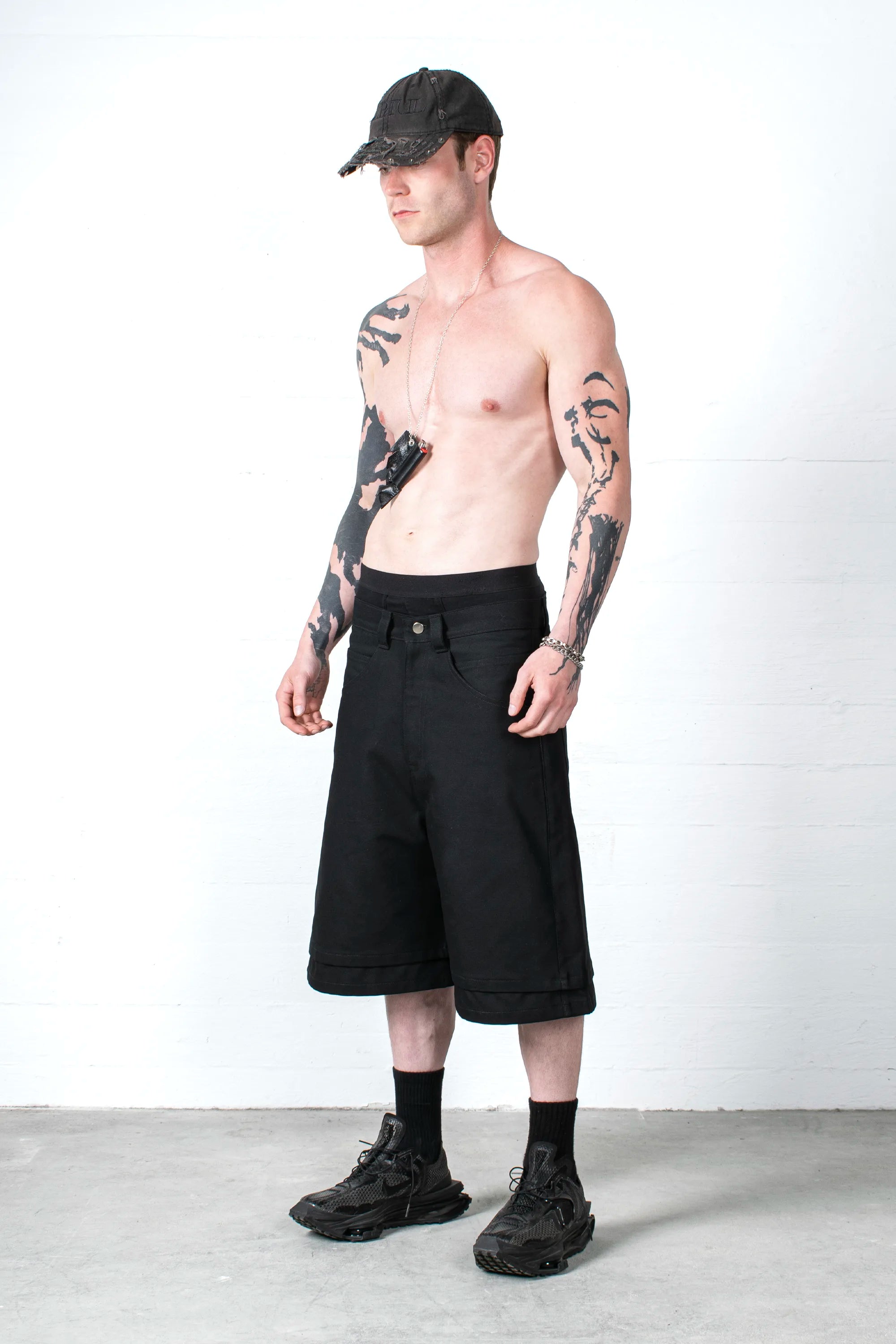 LAYERED CANVAS SHORTS