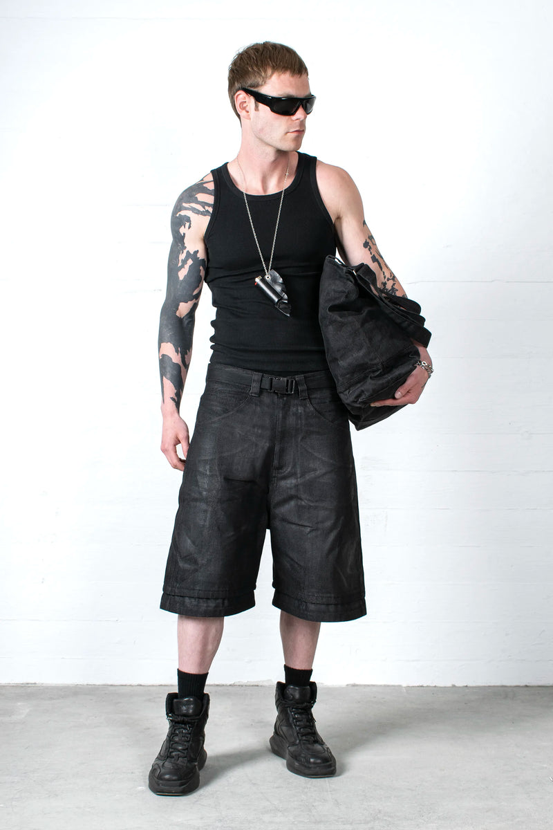 WAXED LAYERED SHORTS