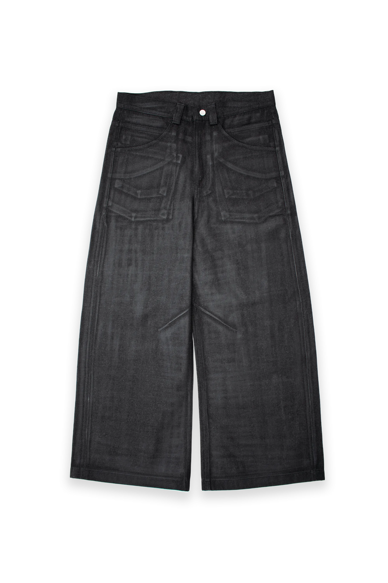 WAXED WIDE JEANS